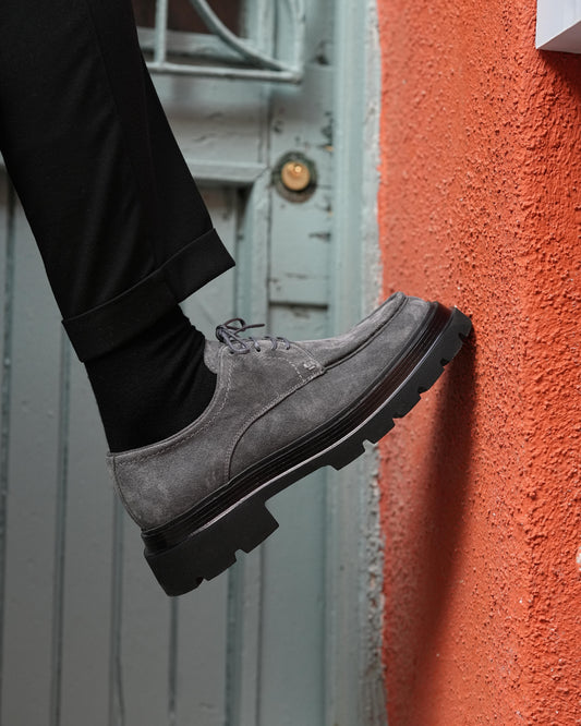 Chaussures Casual Homme Italiennes en Daim Véritable
