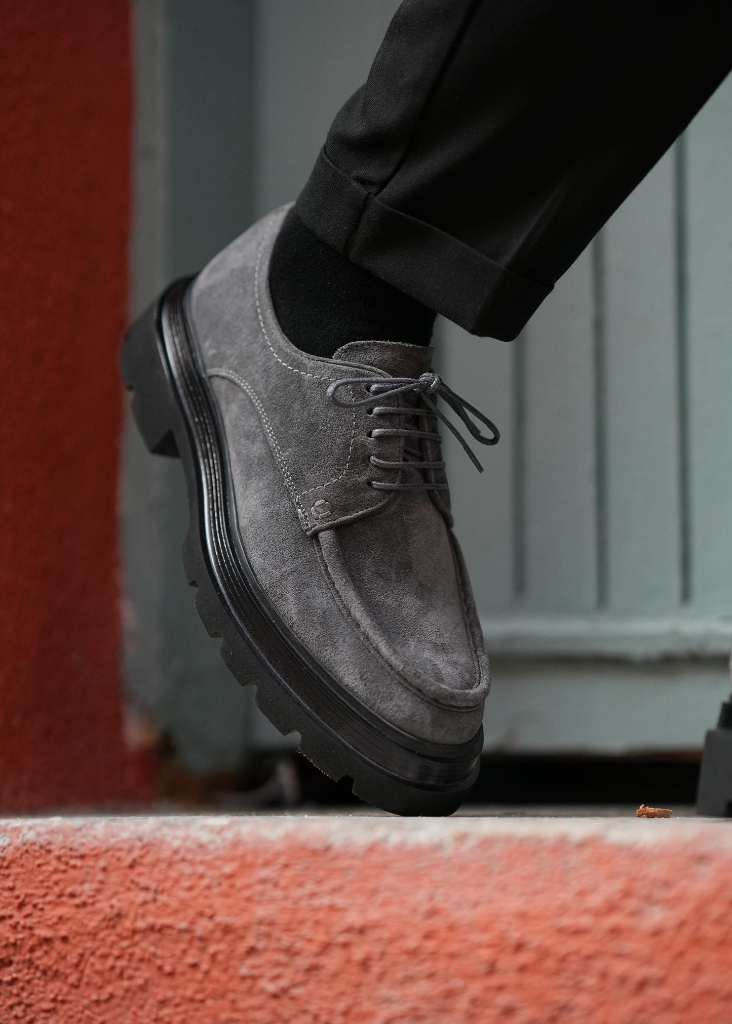 Chaussures Casual Homme Italiennes en Daim Véritable
